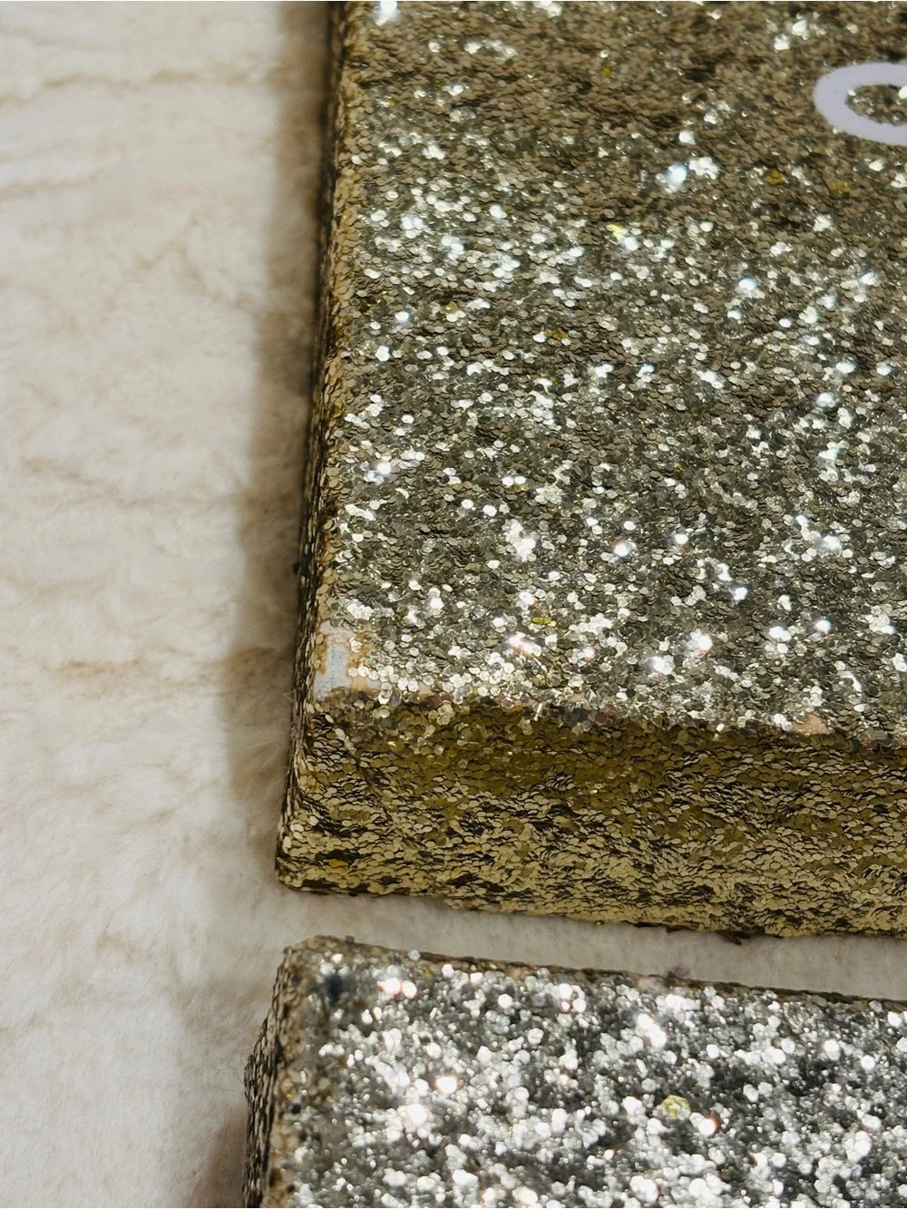 Love/Dream Glitter Wall Art Set Gold Glam Sparkle Decor 2-Piece